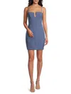 Susana Monaco V-wire Pebble Weave Minidress In Blue