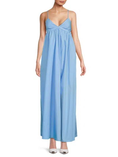 Susana Monaco Women's Poplin Cotton A-line Maxi Dress In Miku Blue