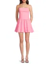 Susana Monaco Poplin Tube Flare Dress Knockout Pink In Knockout Pink