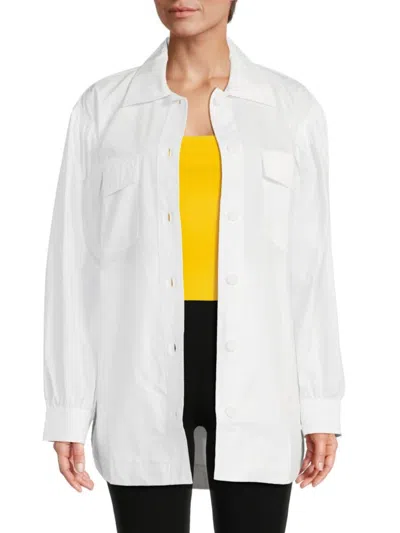 Susana Monaco Women's Poplin Cotton Shirt Jacket In Sugar