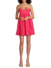Susana Monaco Women's Poplin Sweetheart A-line Minidress In Framboise