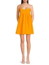 Susana Monaco Strapless Cotton Poplin Babydoll Minidress In Zinnia
