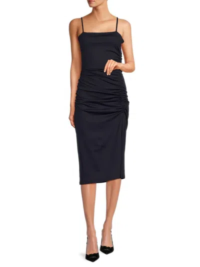 Susana Monaco Women's Ruched Midi Dress In Midnight