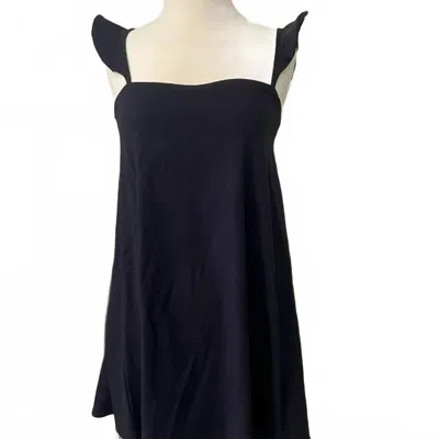 Susana Monaco Women's Ruffle Strap Flare Dress In Midnight In Black