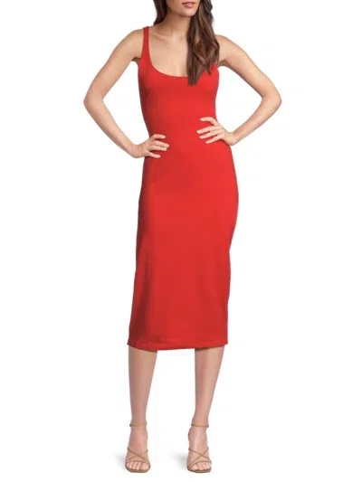 Susana Monaco Women's Scoopneck Sheath Midi Dress In Poppy