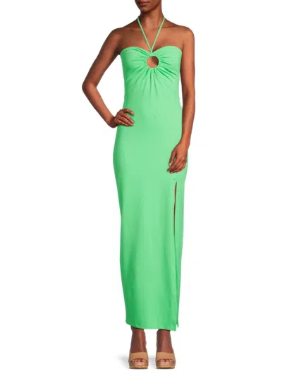 Susana Monaco Women's Slit Halter Maxi Dress In Love Bird