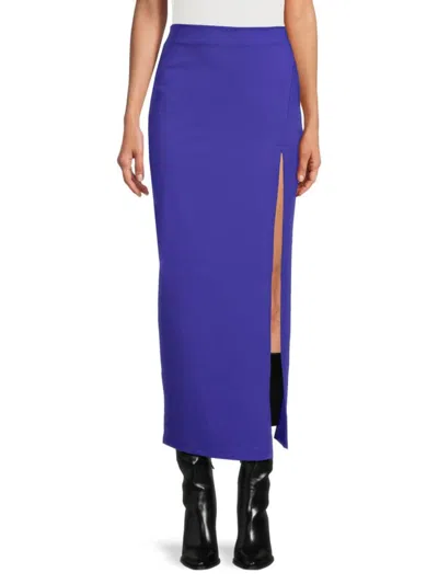 Susana Monaco Women's Slit Sheath Maxi Skirt In Plum Wine