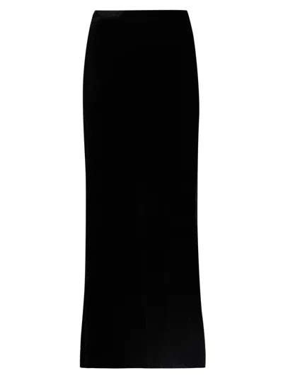 Susana Monaco Women's Velvet Bias Cut Maxi Skirt In Black