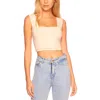 Susana Monaco Square Neck Cropped Tank Top In Beige