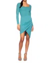 Susana Monaco Wrap Bottom Dress In Blue Spruce In Yellow