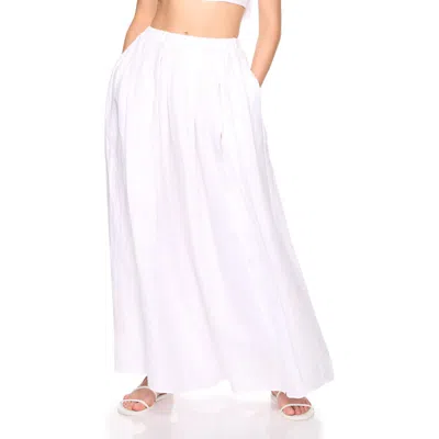Susana Monaco Wrap Linen Maxi Skirt In White