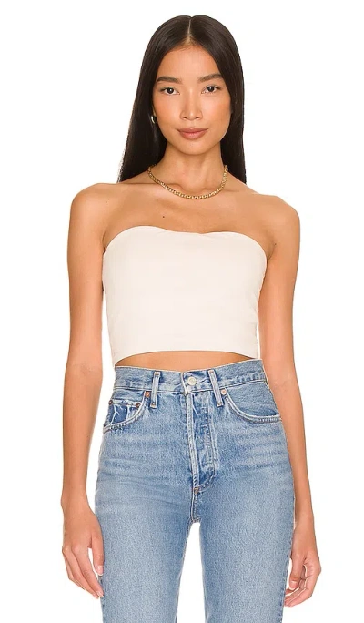 Susana Monaco X Revolve Strapless Crop Top In Blanched Almond