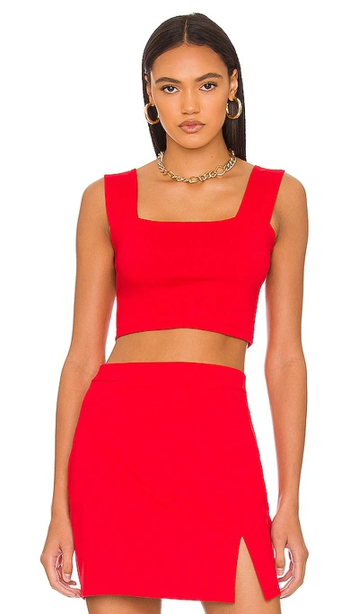Susana Monaco X Revolve Wide Strap Crop Top In Perfect Red