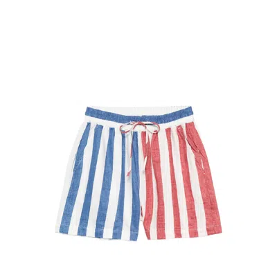 Susanna Blu Striped Drawstring Shorts In Multi