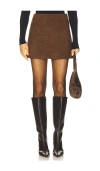 Susanna Chow Alara Suede Skirt In Brown