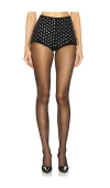 Susanna Chow Demi Diamant Suede Shorts In Black