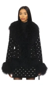 Susanna Chow Dorothy Diamant? Suede Coat In Black