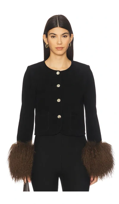 Susanna Chow Frida Suede Jacket In Black