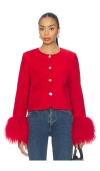Susanna Chow Frida Suede Jacket In Red
