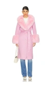 Susanna Chow Jojo Cashmere Fur Coat In Pink