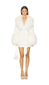 Susanna Chow Mimi Cashmere Shearling Coat In White