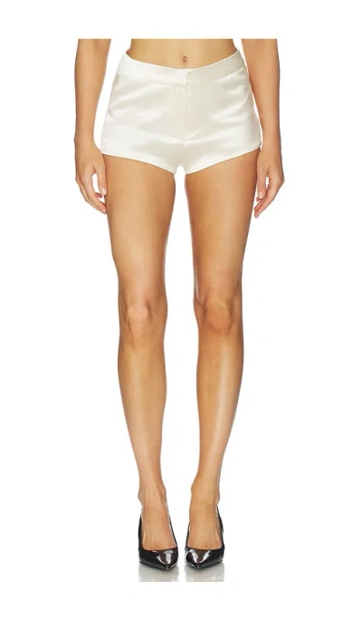Susanna Chow Naomi Satin Shorts In White
