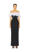 Susanna Chow Sasha Maxi Dress In Black & White