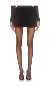 Susanna Chow Sydney Faux Fur Skirt In Brown