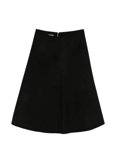 Susanne Bommer A-line Zip-fastening Midi Skirt In Black