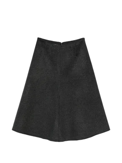 Susanne Bommer A-line Zip-fastening Midi Skirt In Gray