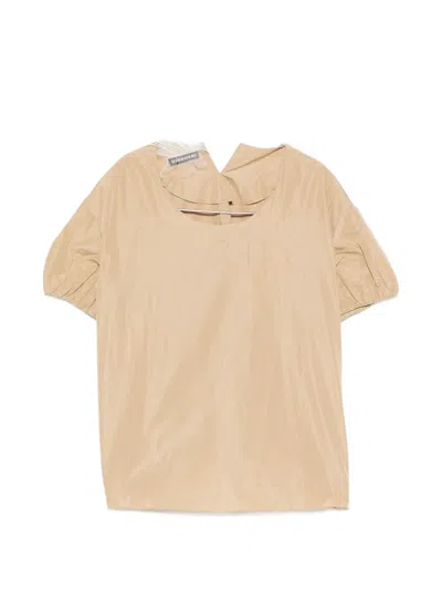 Susanne Bommer Baloon Sleeves Top In Sand