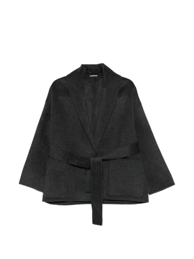 Susanne Bommer Belted Shawl-collar Jacket In Animal Print