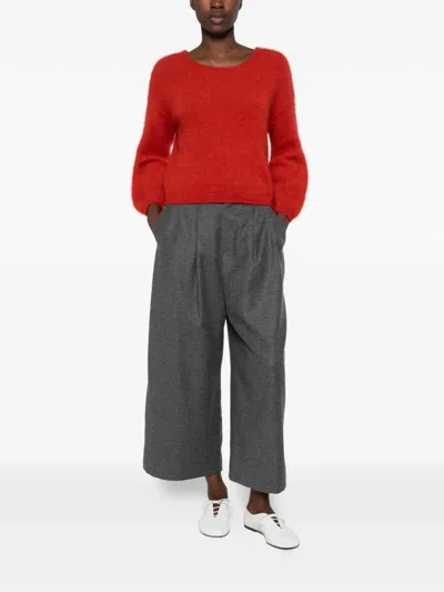 Susanne Bommer Brushed-finish Long-sleeve Sweater In Red