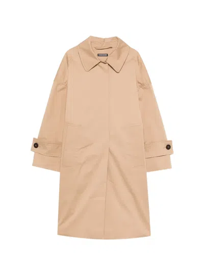 Susanne Bommer Button Tab Coat In Brown