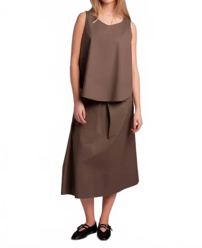 Susanne Bommer Cotton Tank Top In Pale Olive In Brown