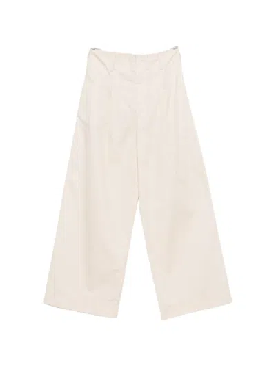 Susanne Bommer Cotton Wide-leg Trousers In Cream