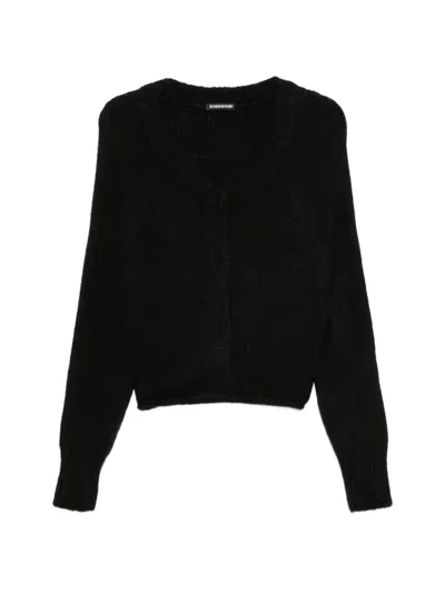 Susanne Bommer Grob Gestrickter Cropped-cardigan In Black