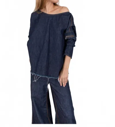Susanne Bommer Denim Blouse In Indigo In Blue