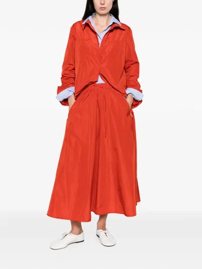 Susanne Bommer Drawstring-waist Maxi Skirt In Red