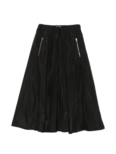 Susanne Bommer Drawstring-waist Zip-pocket Skirt In Black