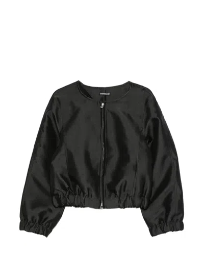 Susanne Bommer Elasticated-hem Zip-up Jacket In Black
