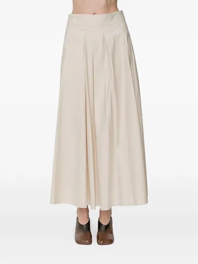 Susanne Bommer Pleated A-line Skirt In Neutral