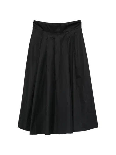 Susanne Bommer Front-pocket Midi Skirt In Black