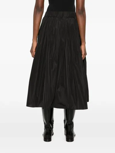 Susanne Bommer Pleated Silk-blend Skirt In Black