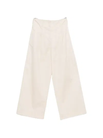 Susanne Bommer Cotton Wide Leg Trousers In Neutral