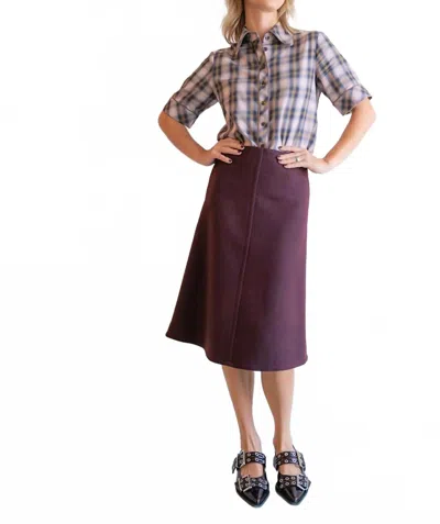 Susanne Bommer Pocket Midi Skirt In Bordeaux In Purple