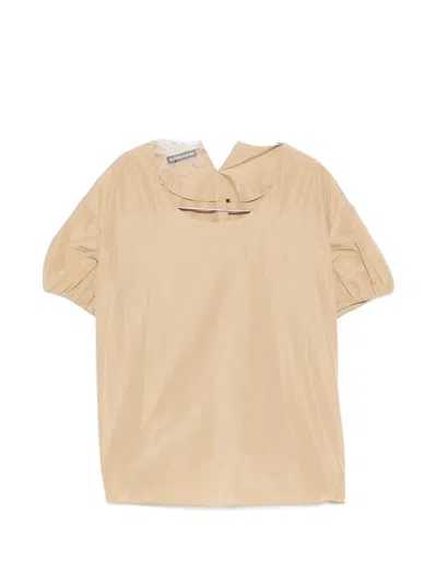 Susanne Bommer Puff Sleeve Top In Gold