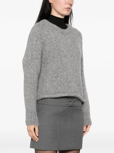 Susanne Bommer Raglan-sleeve Knitted Sweater In Grey