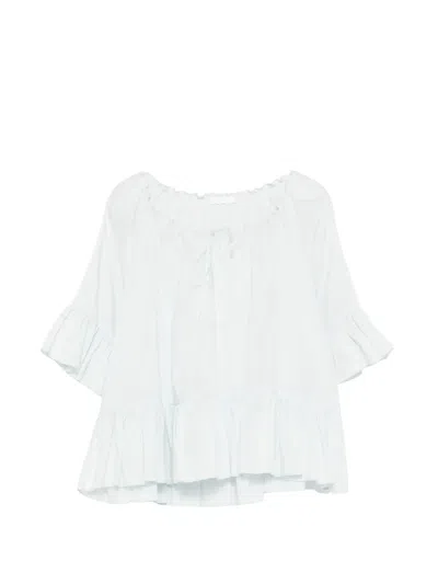Susanne Bommer Ruffled Blouse In White