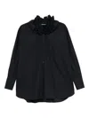 Susanne Bommer Ruffled-collar Shirt In Black